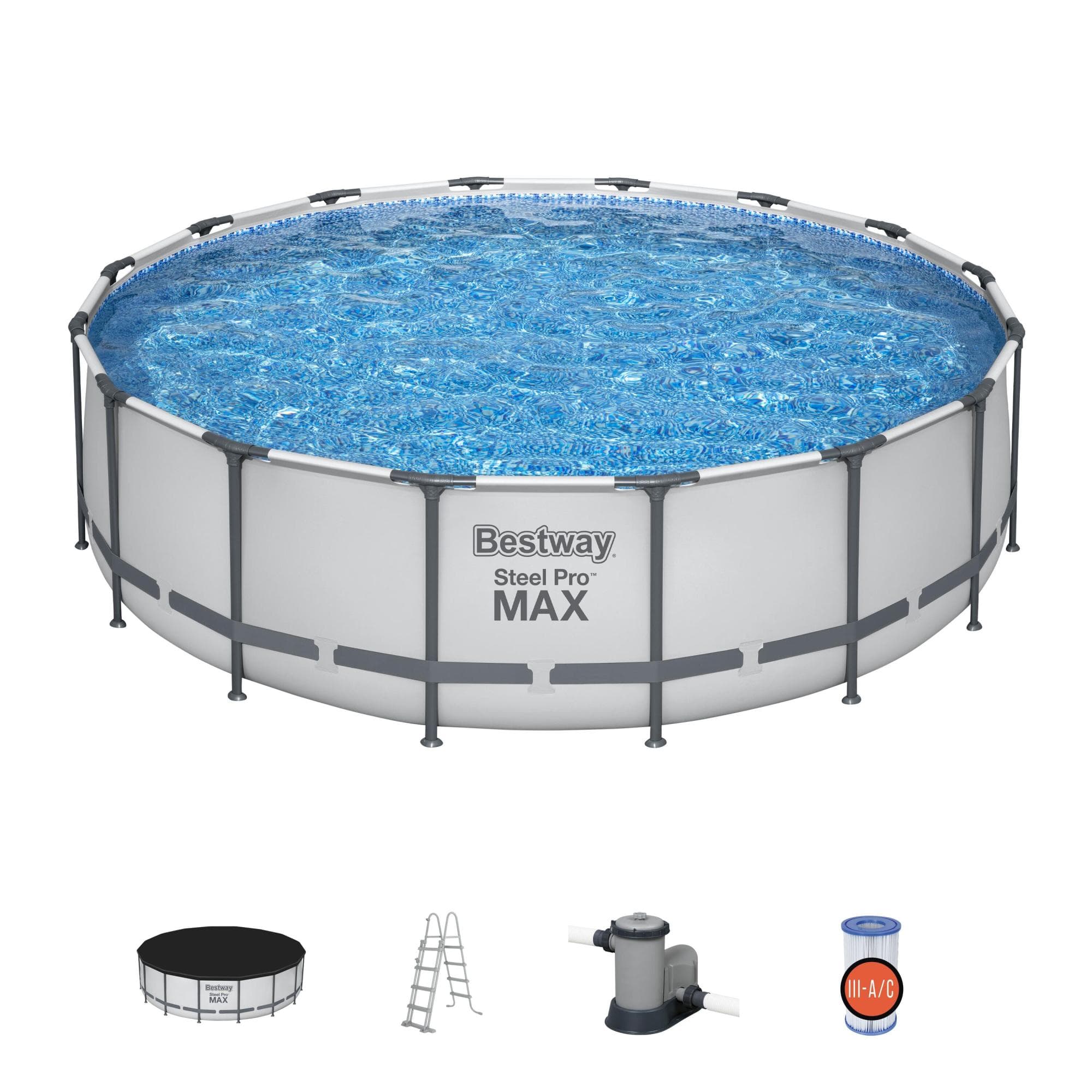 Set piscina grigio chiaro da 488x122 cm