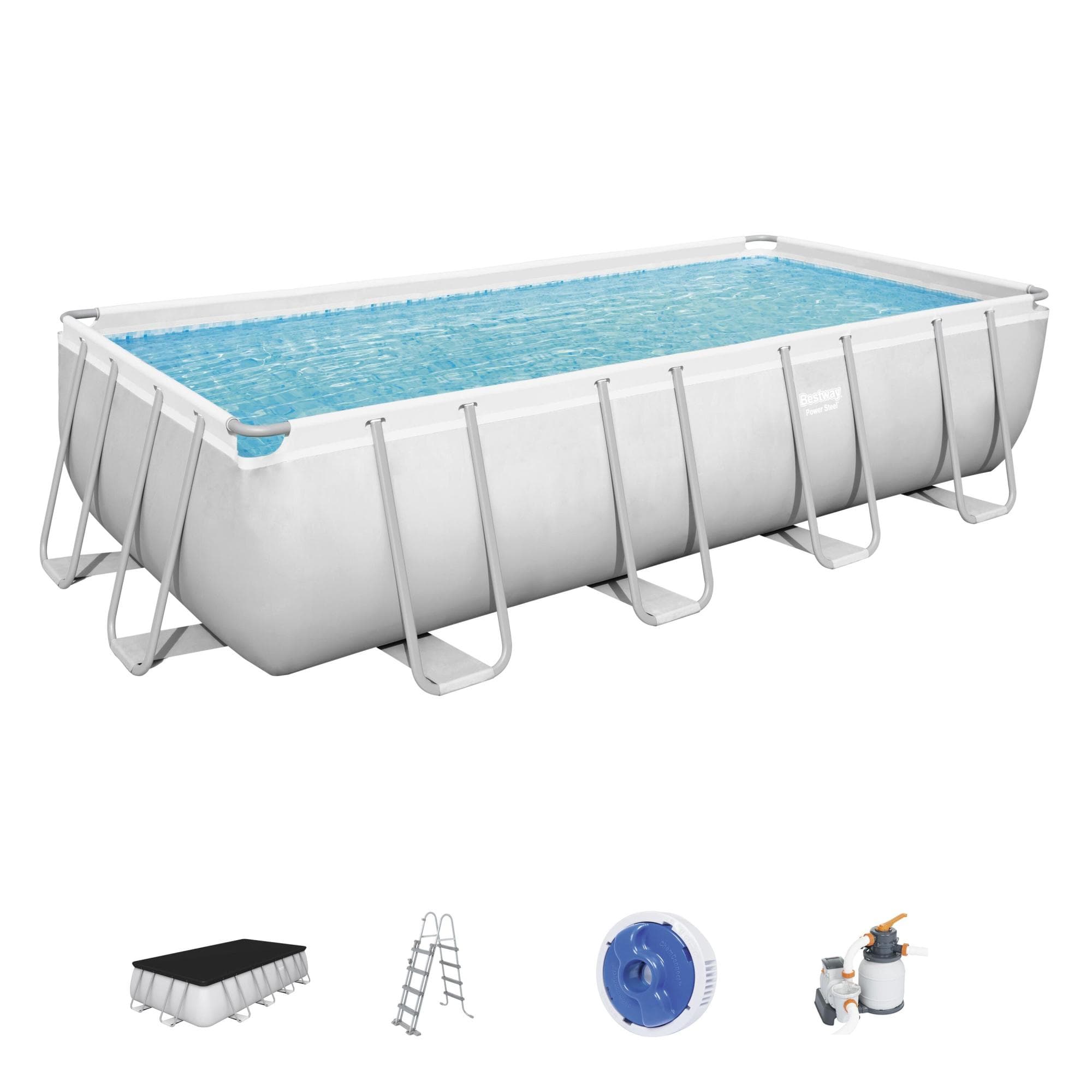 Set piscina grigio chiaro da 549x274x122 cm