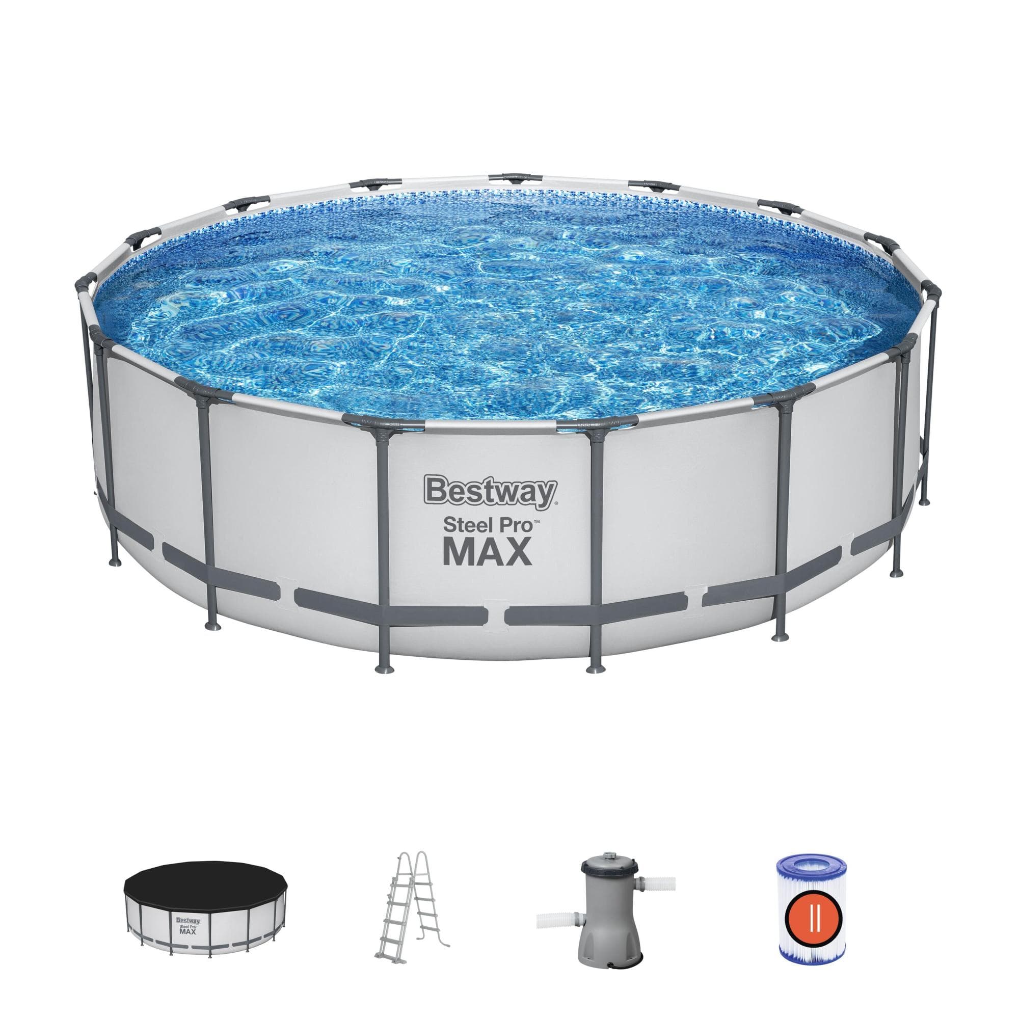 Set piscina da 457x122 cm grigio chiaro