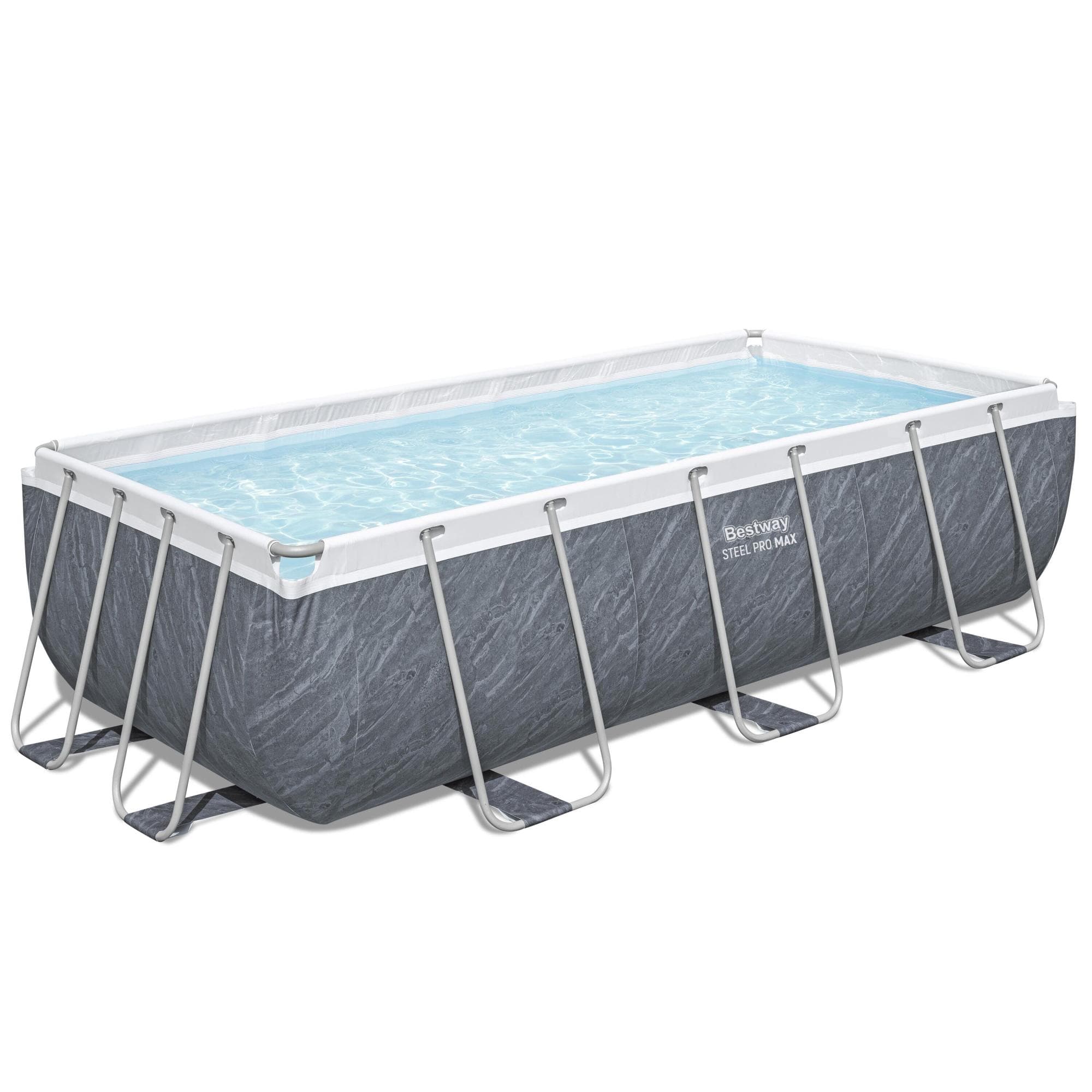 Piscina solo struttura - 404x201x100 cm effetto marmo