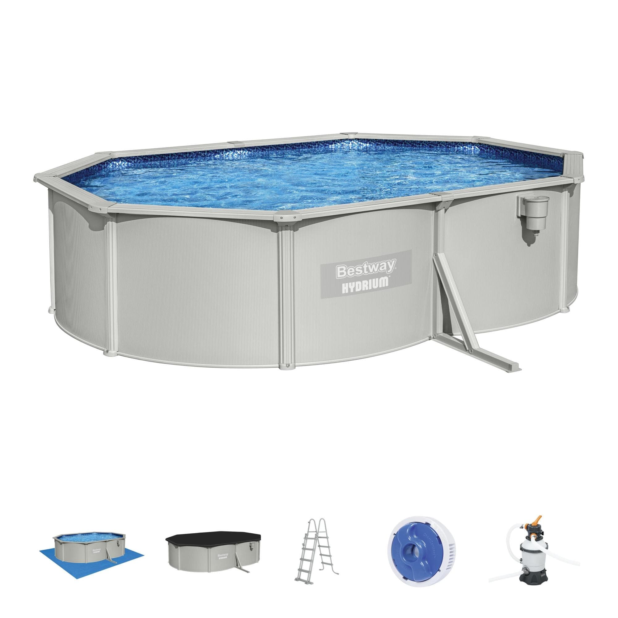 Set piscina Hydrium grigio chiaro da 500x366x122 cm