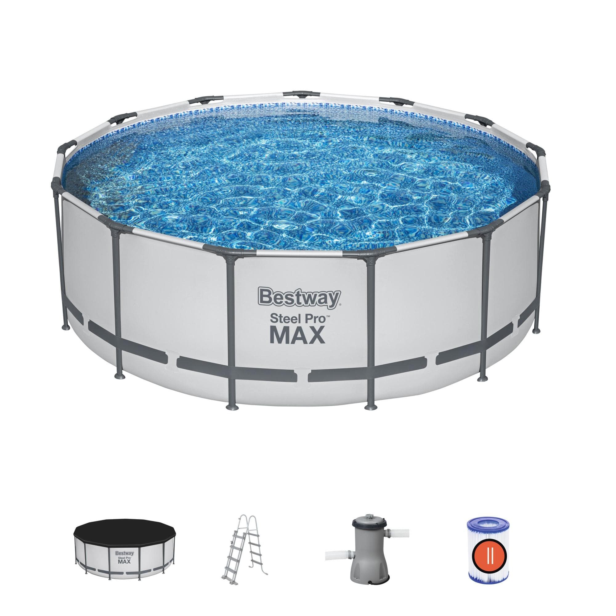Set piscina da 396x122 cm grigio chiaro - Telemagno Set piscina da 396x122 cm grigio chiaro