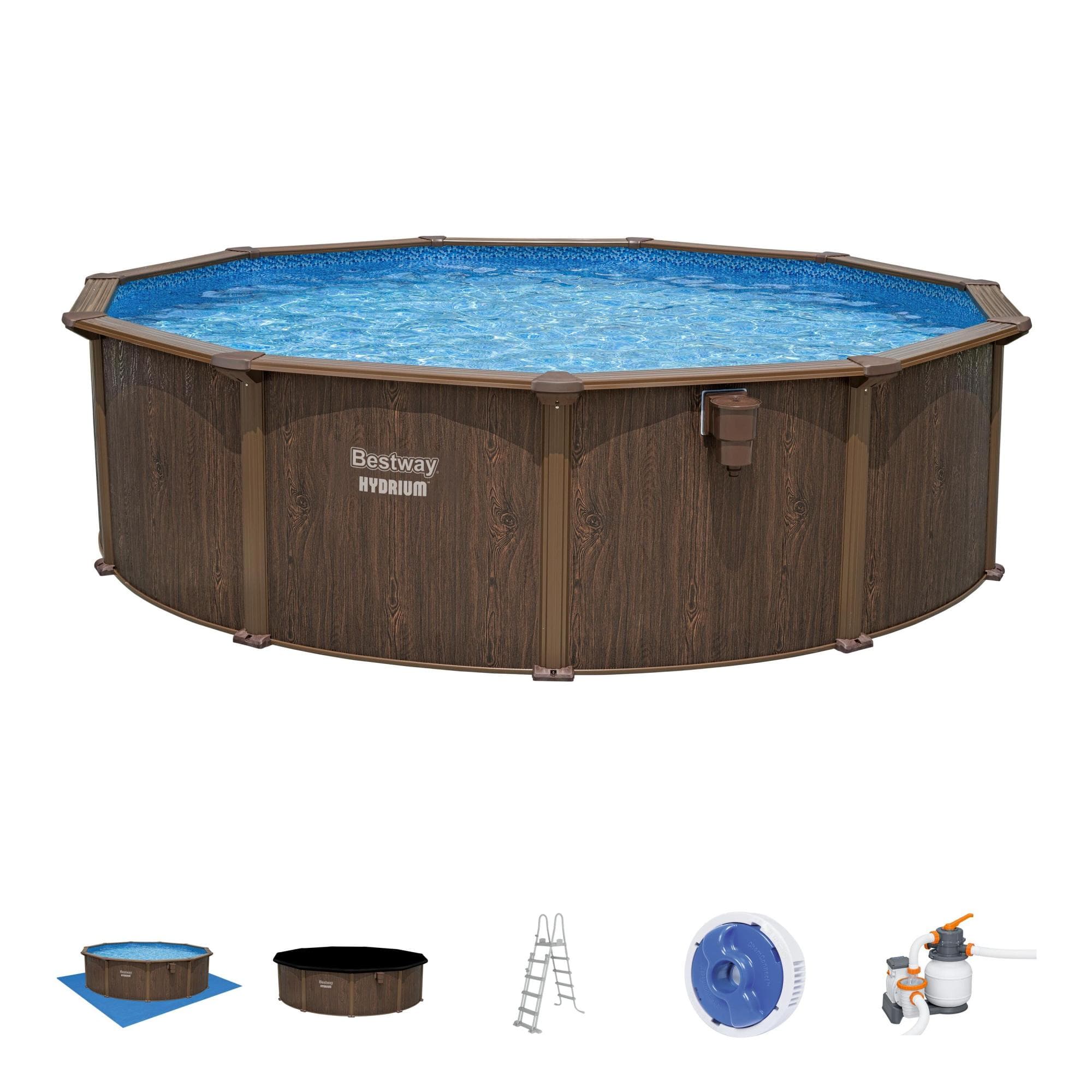 Set piscina Hydrium effetto legno da 488x132 cm