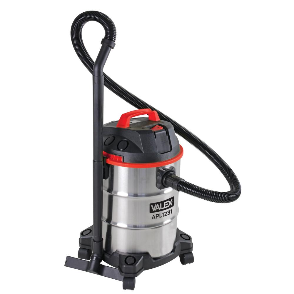 Bidone aspiratutto polvere liquidi 30 litri 1200 Watt APL1231 INOX 1350132 VALEX