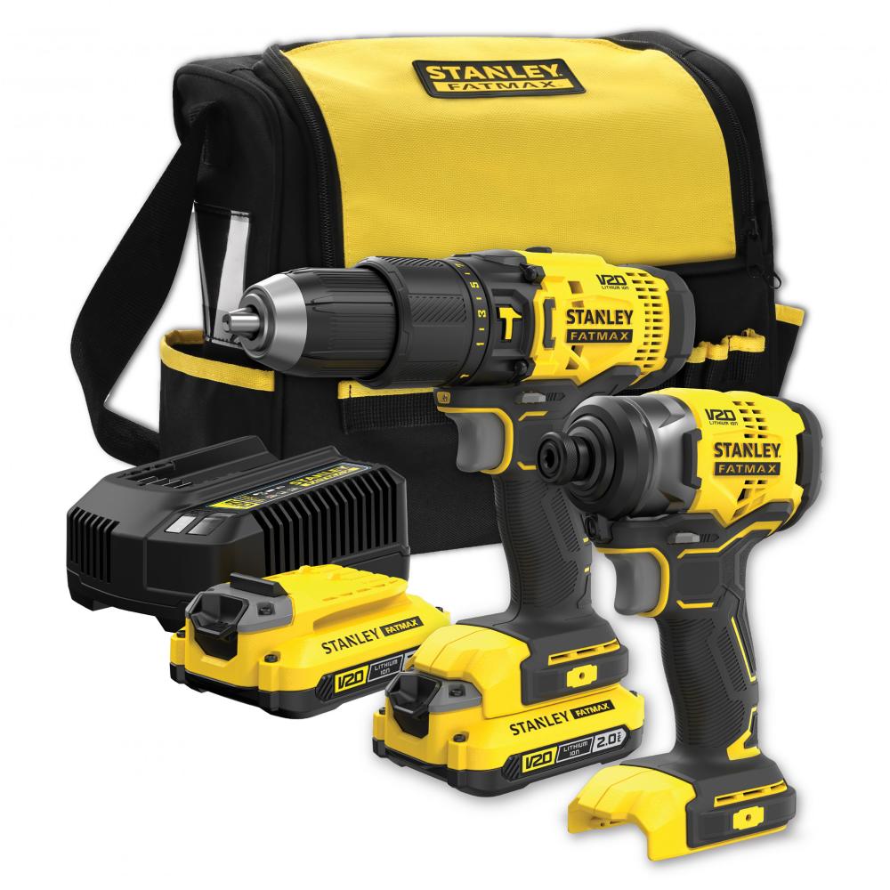 Kit Trapano Avvitatore SFMCD711 e Avvitatore a impulsi SFMCF800 V20 18V con 2 batterie 2 Ah LI-Ion e borsa SFMCK465D2S-QW FATMAX® STANLEY